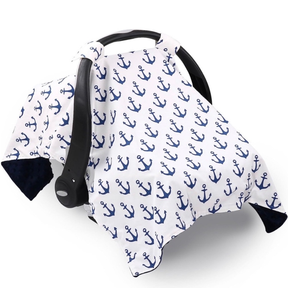Peanutshell Nautical Anchors Car Seat Canopy